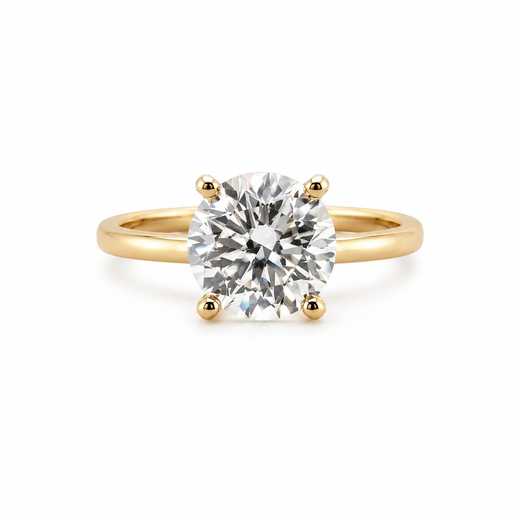 14K Gold Certified 2.00ct Round Brilliant Lab-Grown Diamond Solitaire Ring