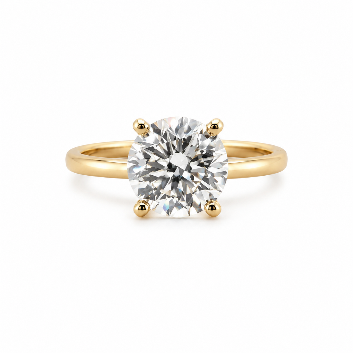 14K Gold Certified 2.00ct Round Brilliant Lab-Grown Diamond Solitaire Ring