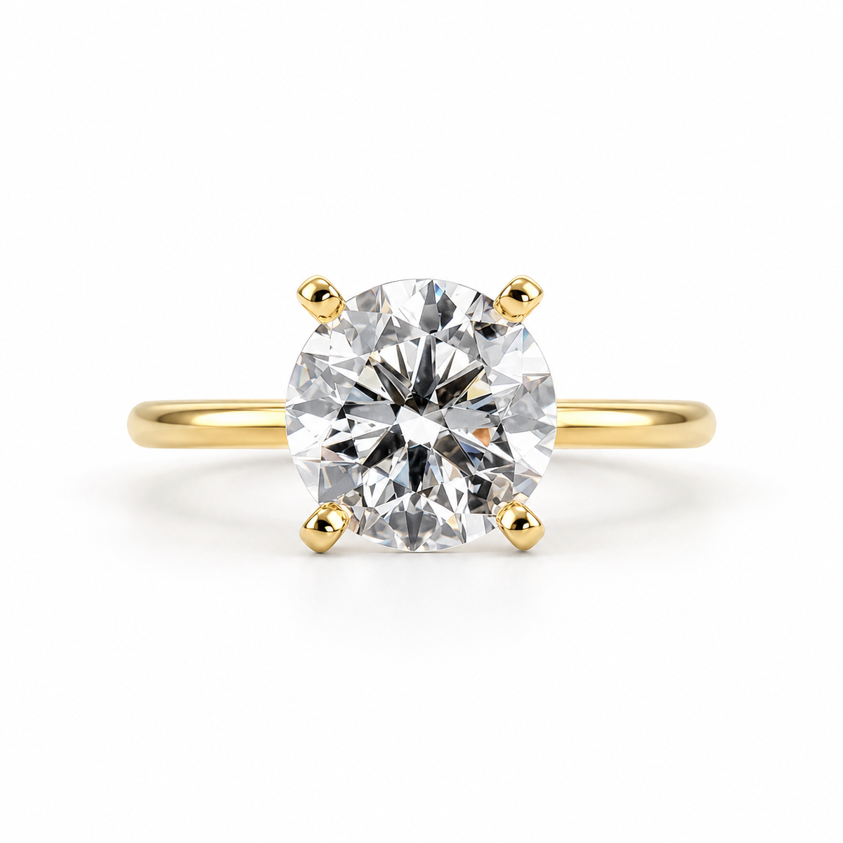 14K Gold Certified 2.00ct Round Brilliant Lab-Grown Diamond Solitaire Ring