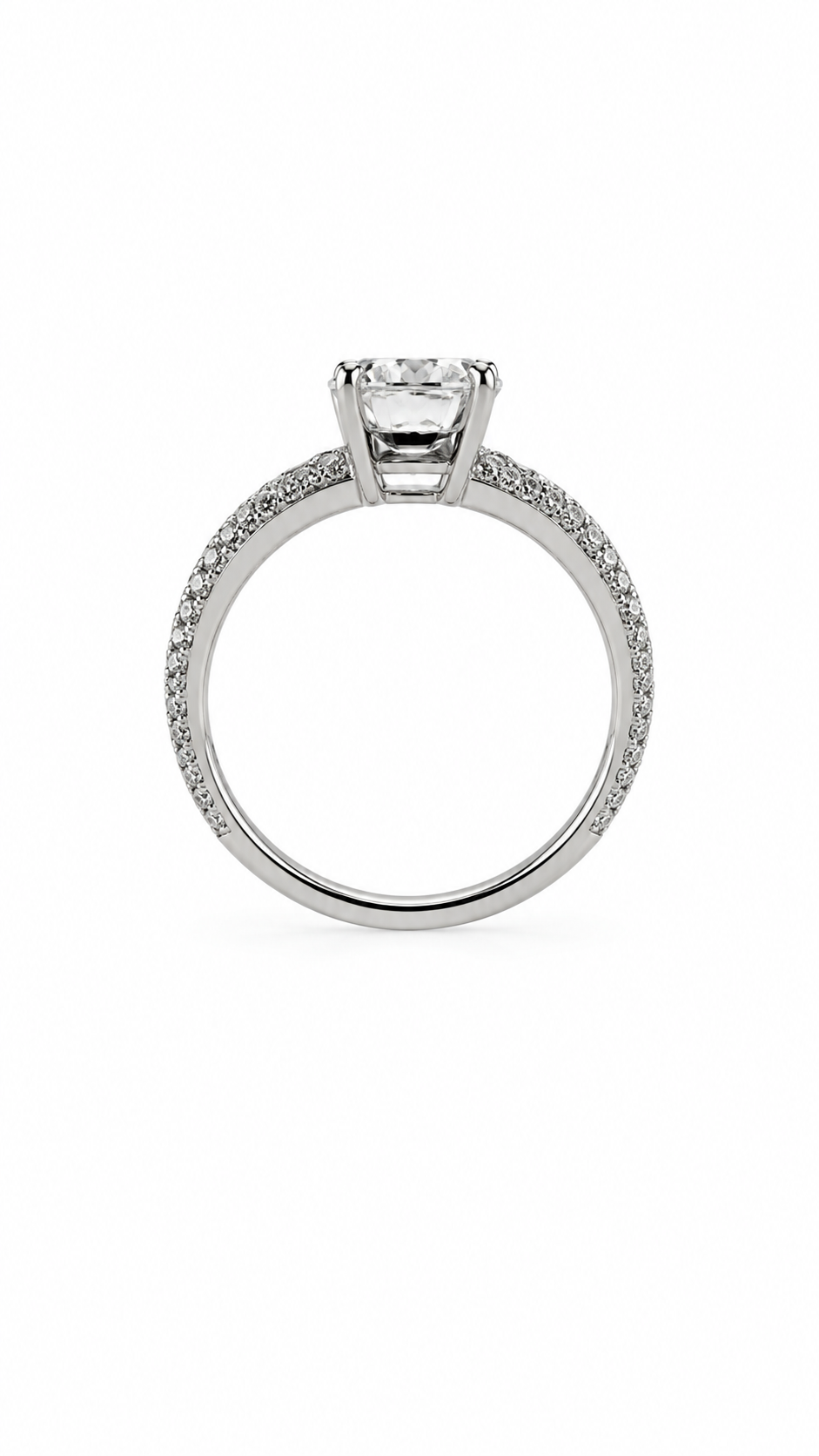 18k White Gold Earth-mine & Lab-Grown Diamond Enagement Ring 1.34ctw