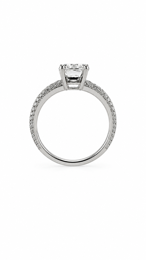 18k White Gold Earth-mine & Lab-Grown Diamond Enagement Ring 1.34ctw