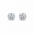 1.50 CTW lab-grown diamond stud earrings in 14K white gold, front view