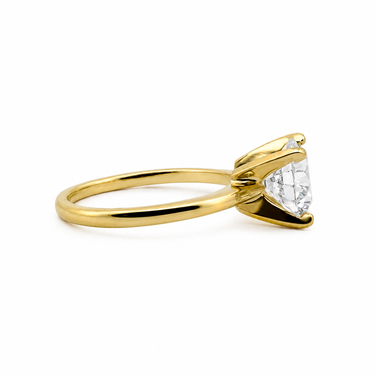 14K Gold Certified 2.00ct Round Brilliant Lab-Grown Diamond Solitaire Ring
