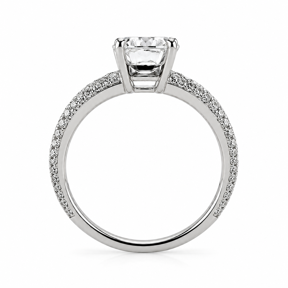 18k White Gold Earth-mine & Lab-Grown Diamond Enagement Ring 1.34ctw
