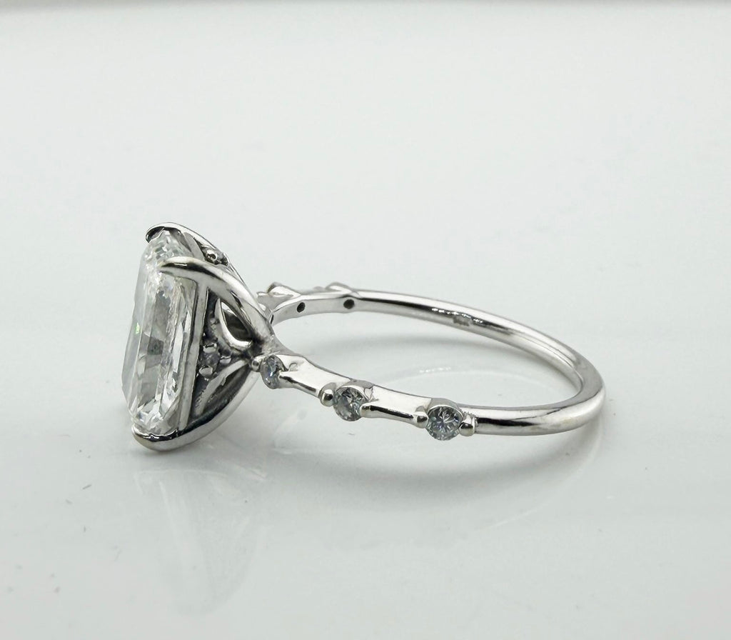 Estate 14k White Gold 2.54ct Lab-Grown Diamond Engagement Ring E color VVS2 Clarity