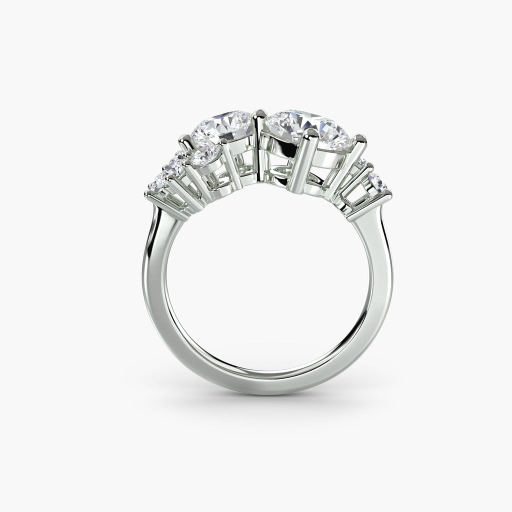 Profile view of vintage-inspired engagement ring – The Eternal Embrace