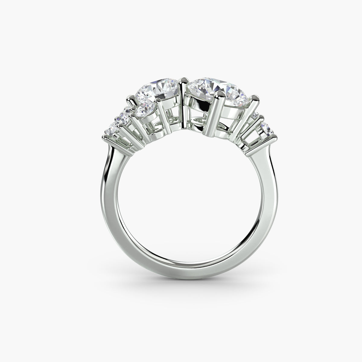 Profile view of vintage-inspired engagement ring – The Eternal Embrace