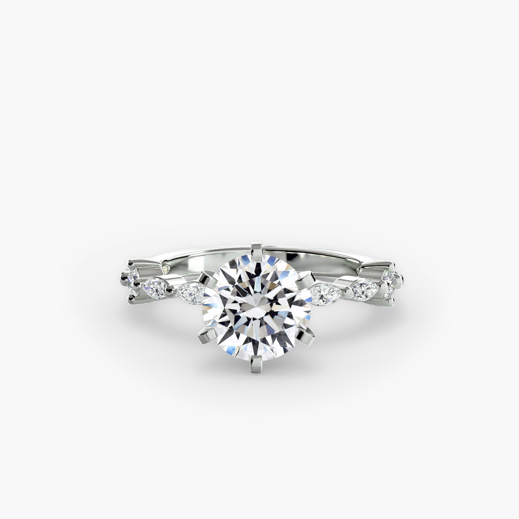 Front view of The Colette eternity-style pavé engagement ring