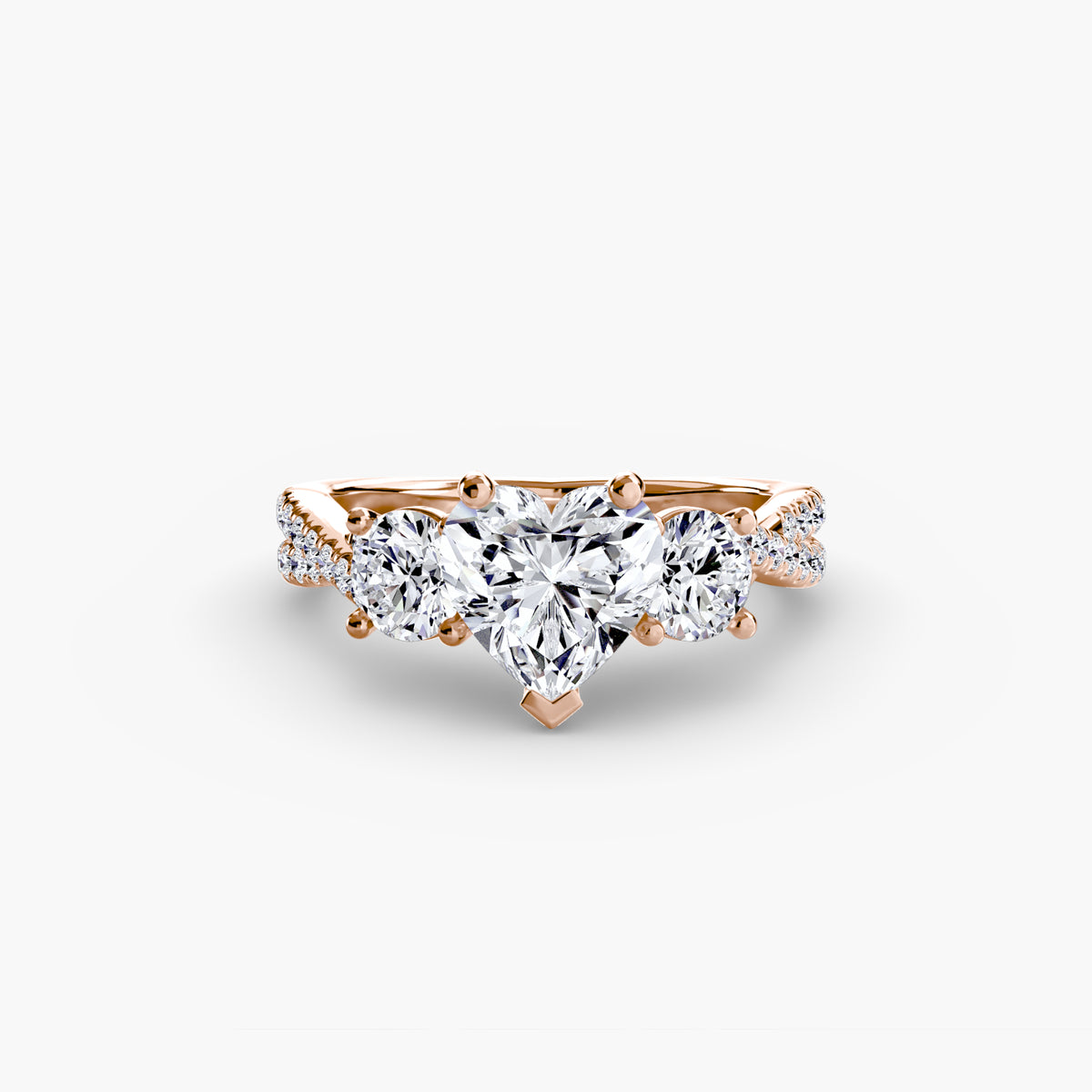 Three-Stone Pavé Engagement Ring – The Marcelle