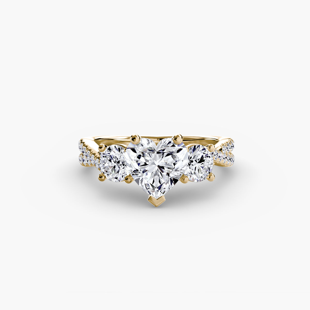 Three-Stone Pavé Engagement Ring – The Marcelle