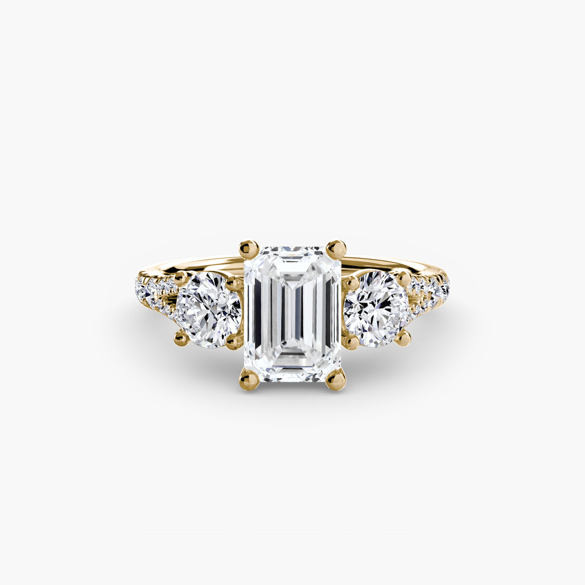 Delilcate Three-Stone Pavé Engagement Ring – The Violette