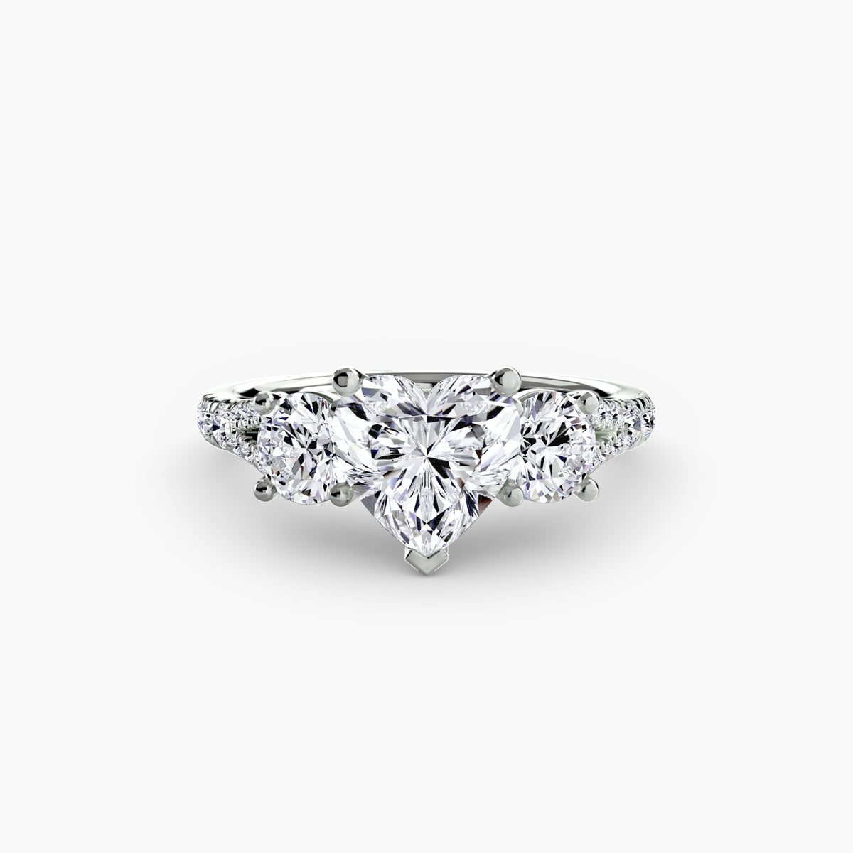 Delilcate Three-Stone Pavé Engagement Ring – The Violette
