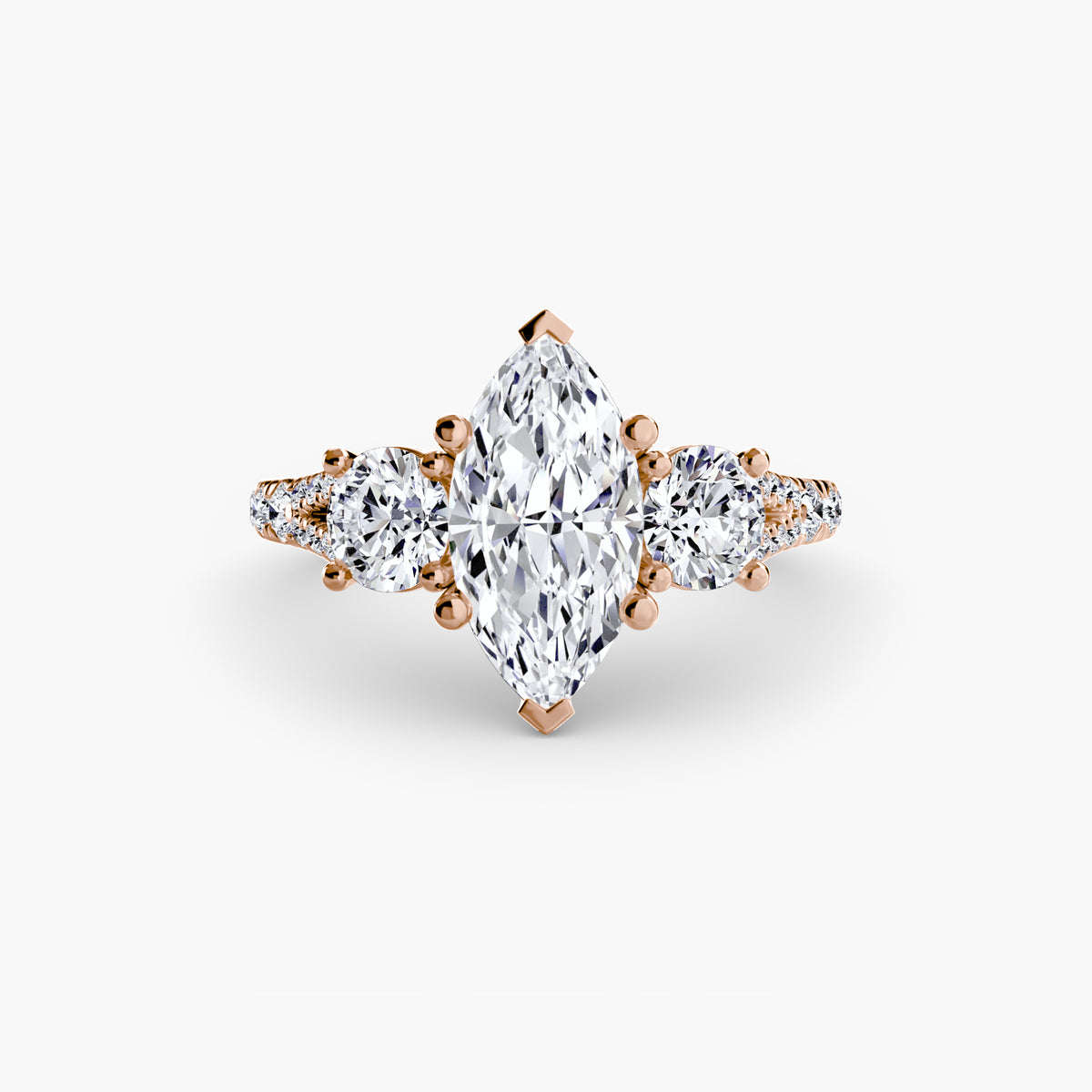 Delilcate Three-Stone Pavé Engagement Ring – The Violette