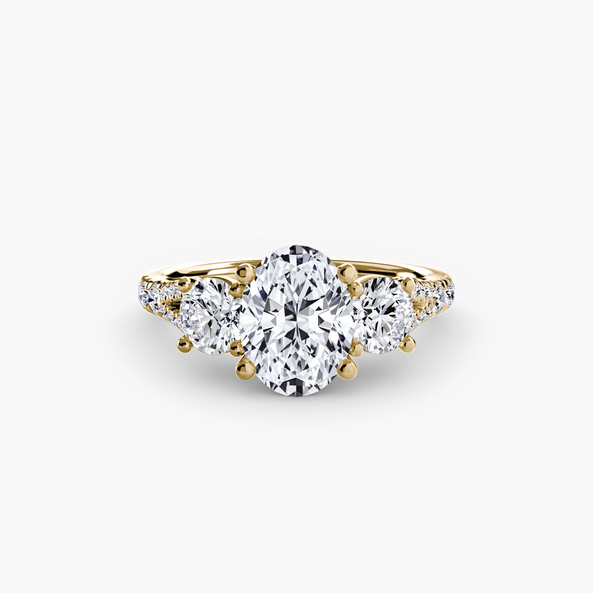 Delilcate Three-Stone Pavé Engagement Ring – The Violette