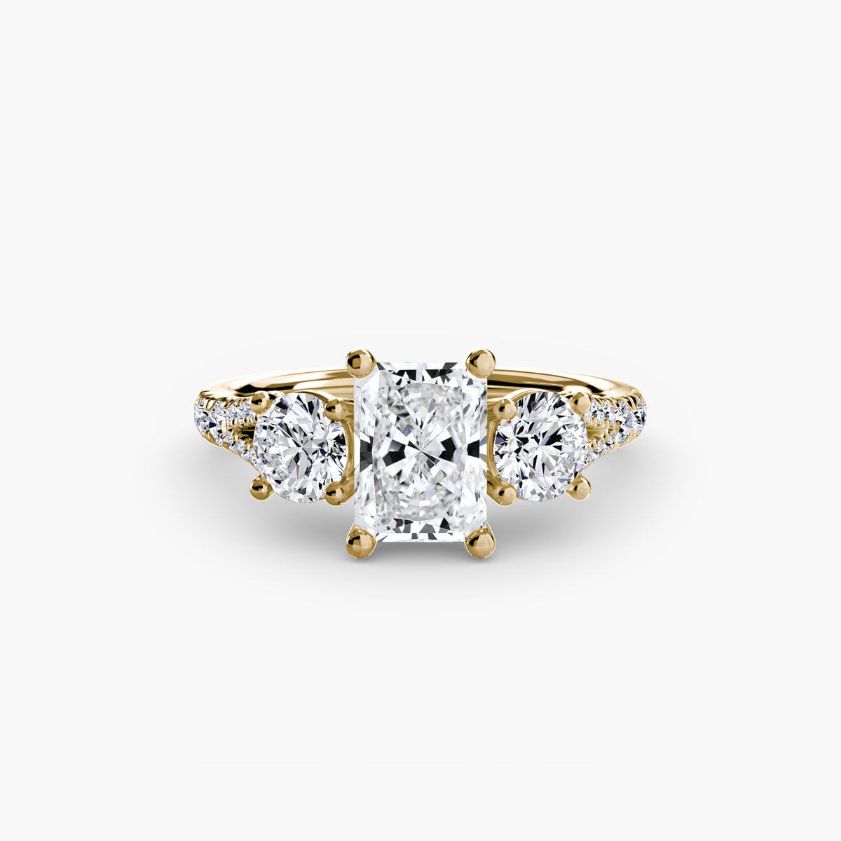 Delilcate Three-Stone Pavé Engagement Ring – The Violette