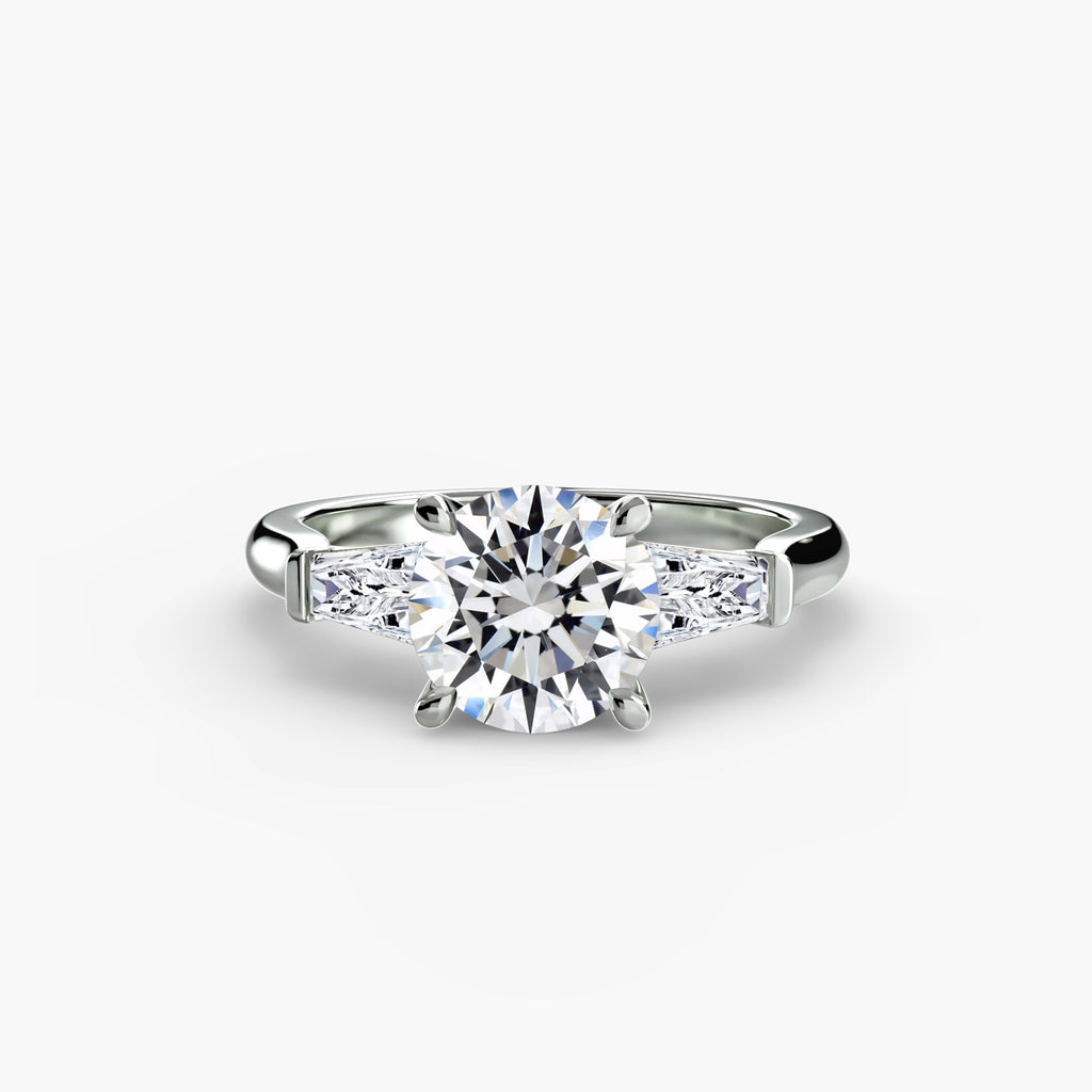 Tapered baguette solitaire engagement ring – The Noémie