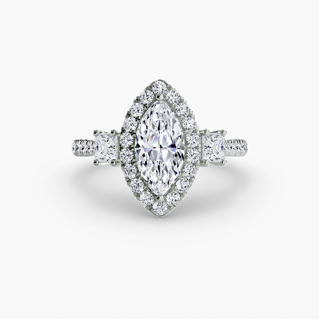 Halo Pavé Engagement Ring – The Marielle