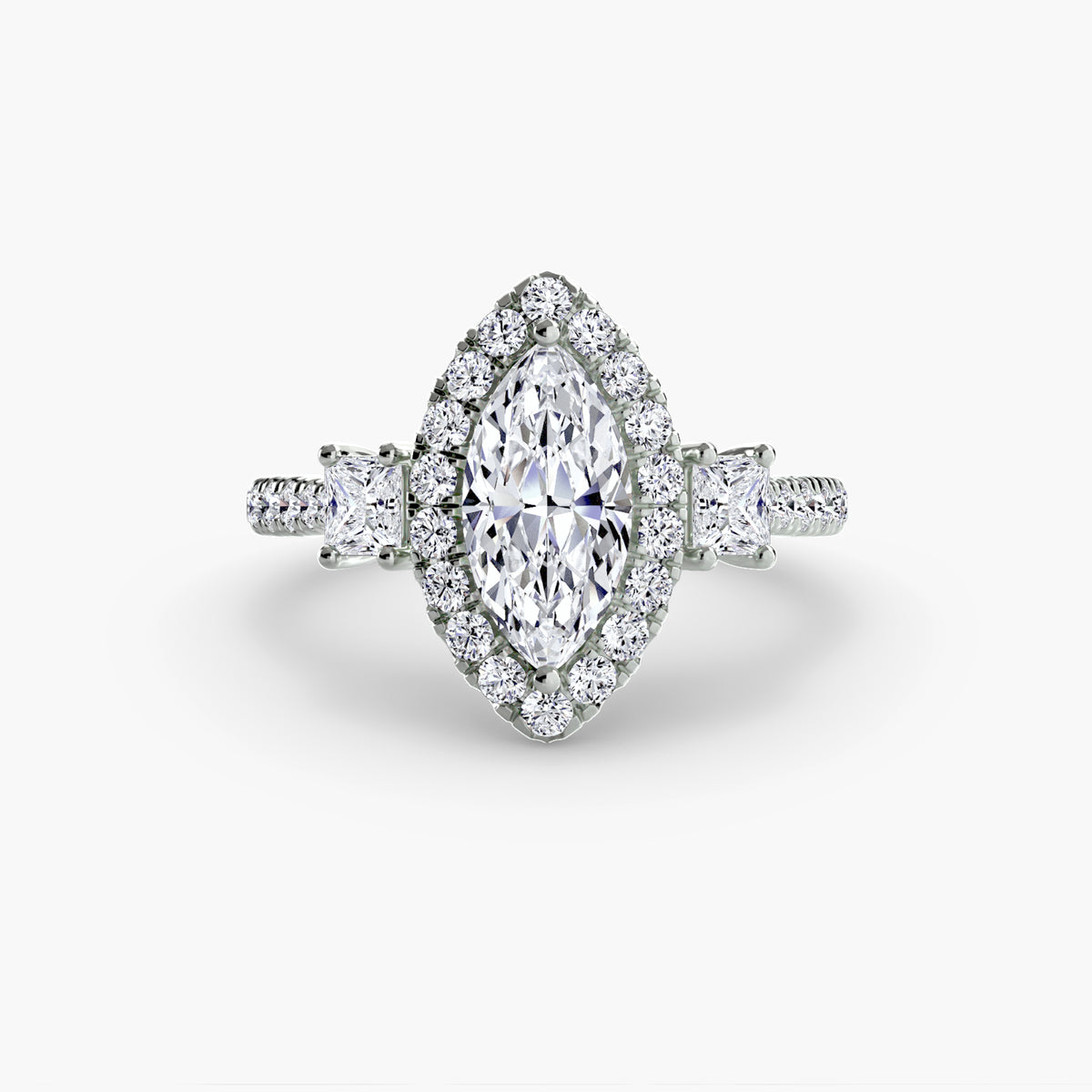Halo Pavé Engagement Ring – The Marielle