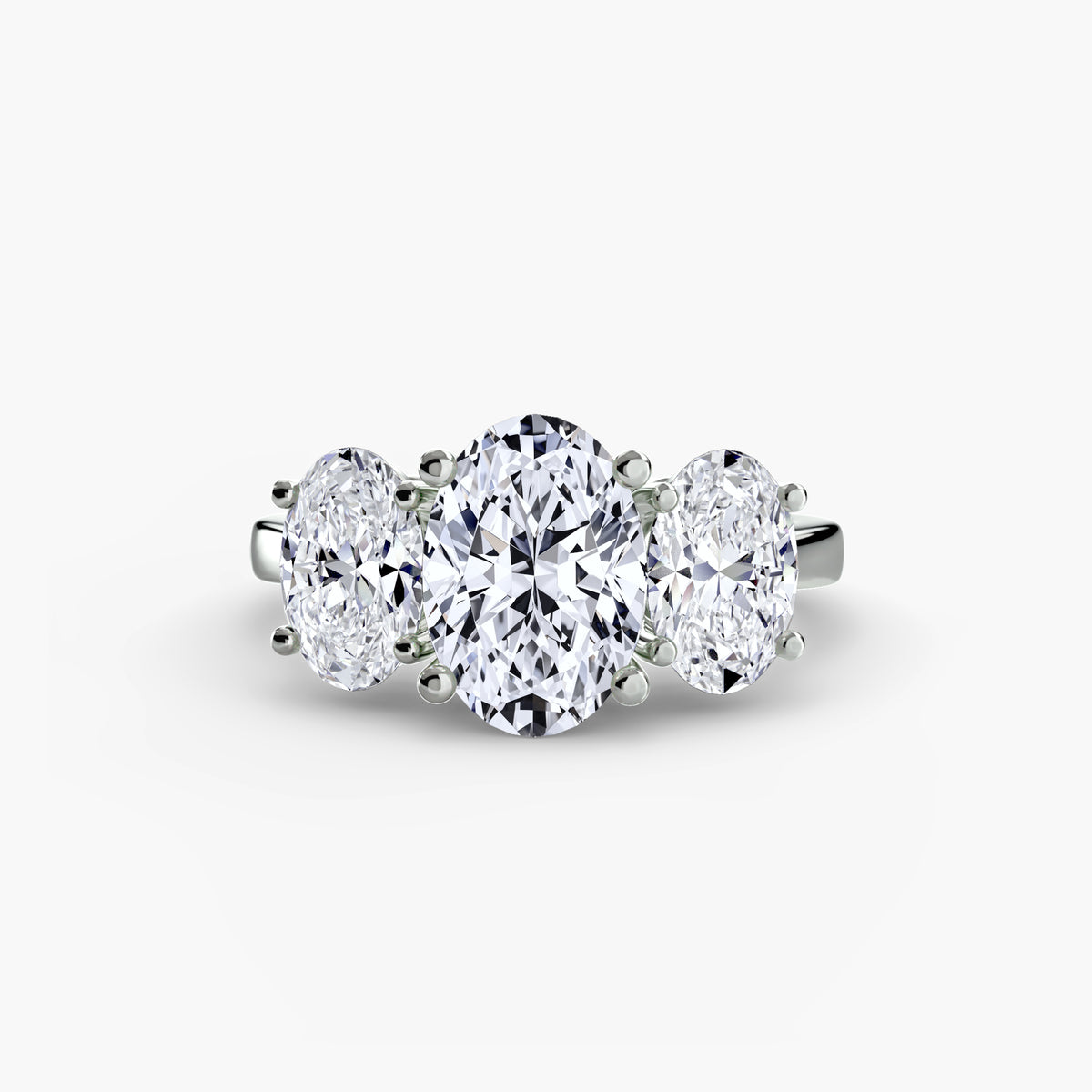 Oval three-stone engagement ring – The Odette
