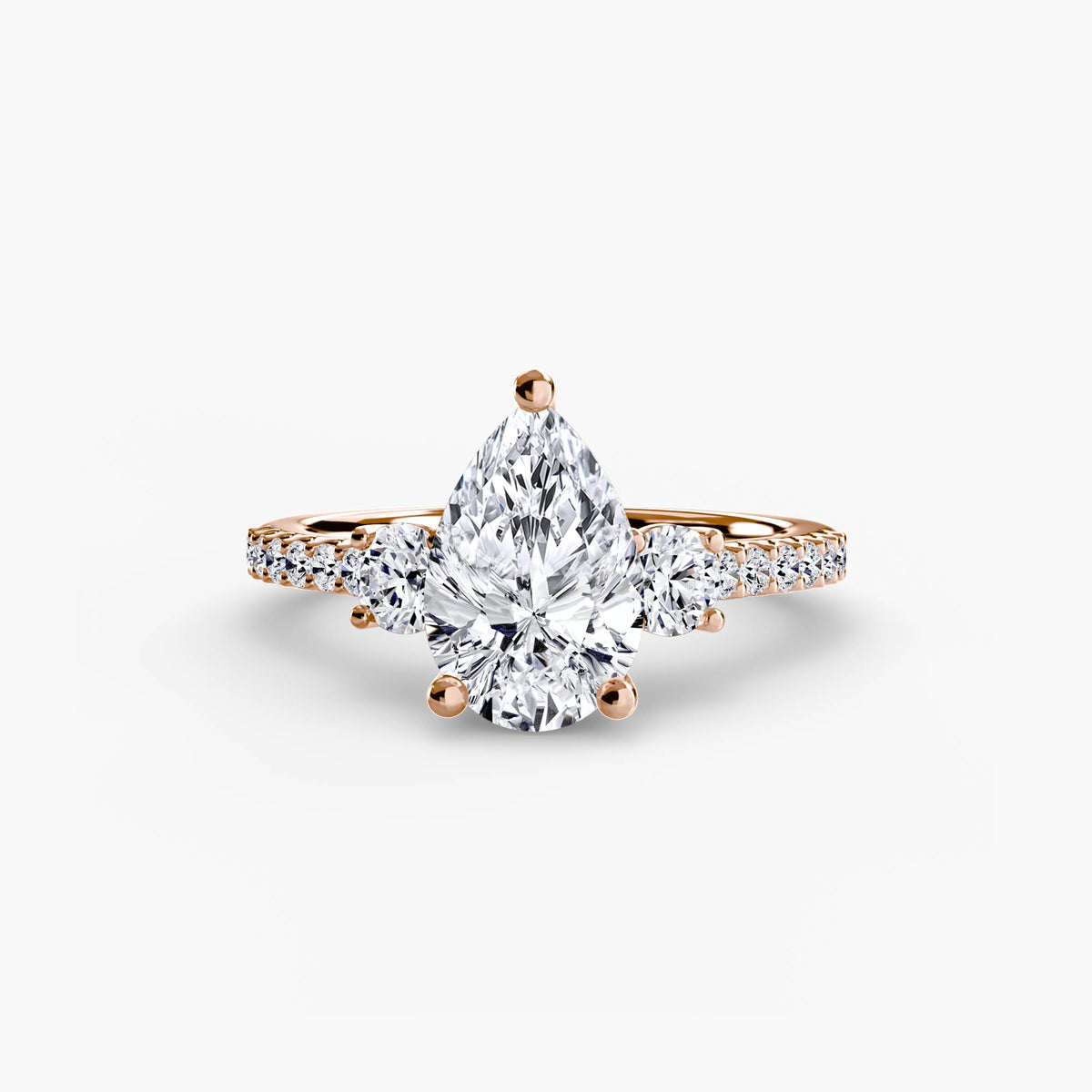 Pear Side-Stone Pavé Engagement Ring – The Florence