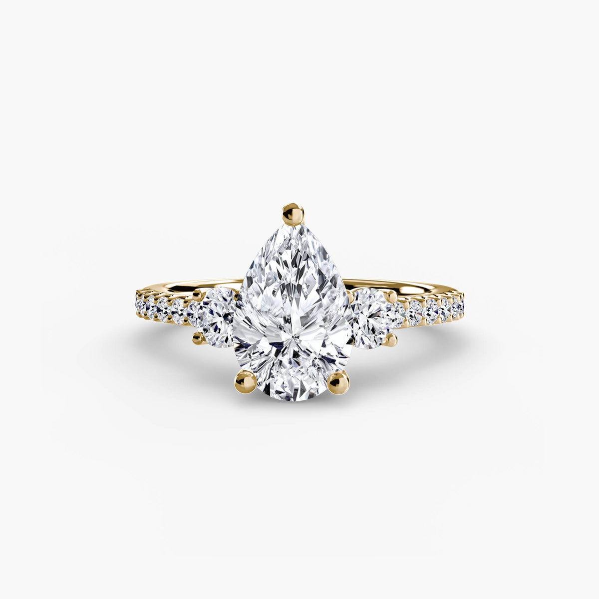 Pear Side-Stone Pavé Engagement Ring – The Florence