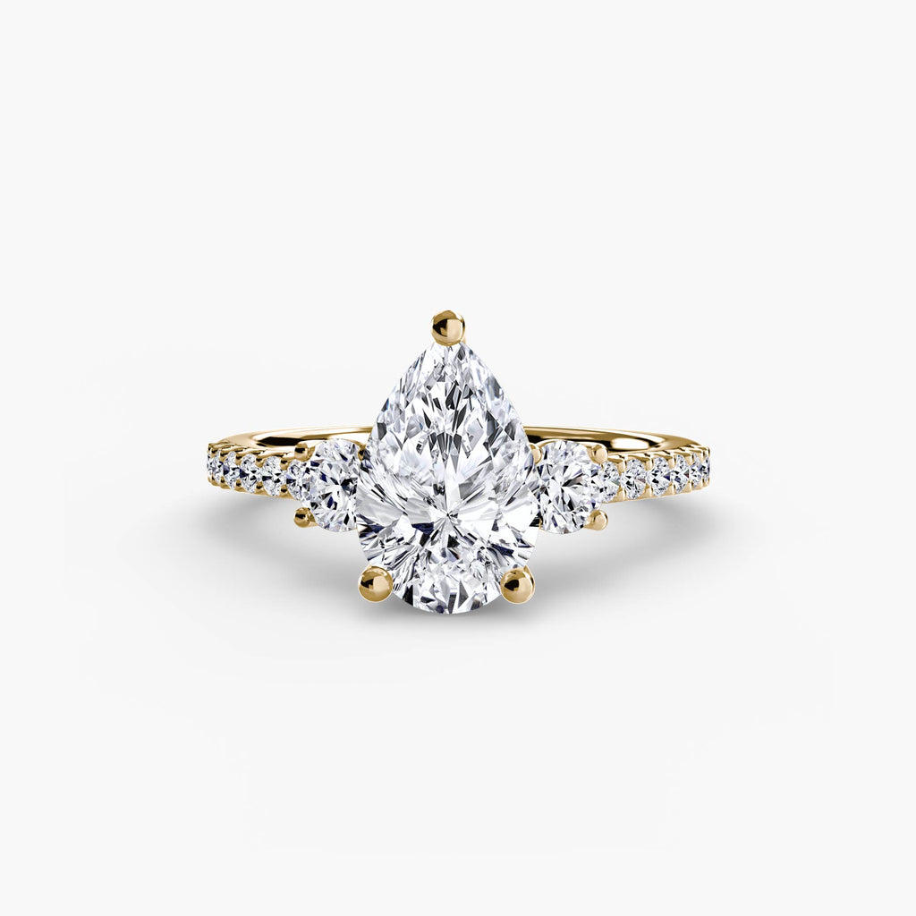 Pear Side-Stone Pavé Engagement Ring – The Florence