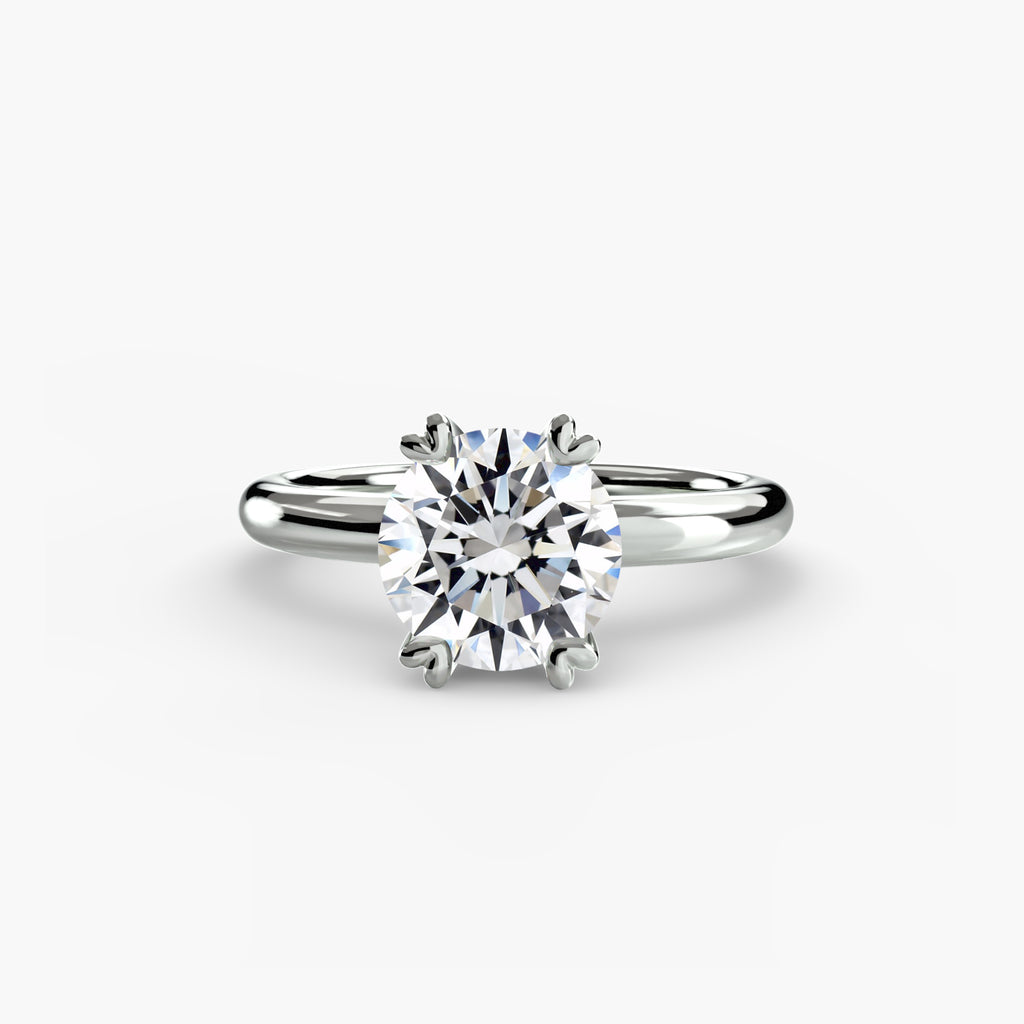 Front view of The Juliette basket-set solitaire engagement ring