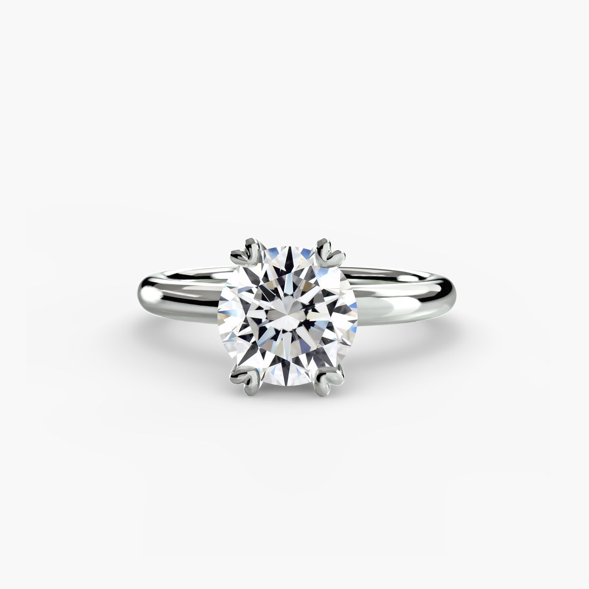 Front view of The Juliette basket-set solitaire engagement ring