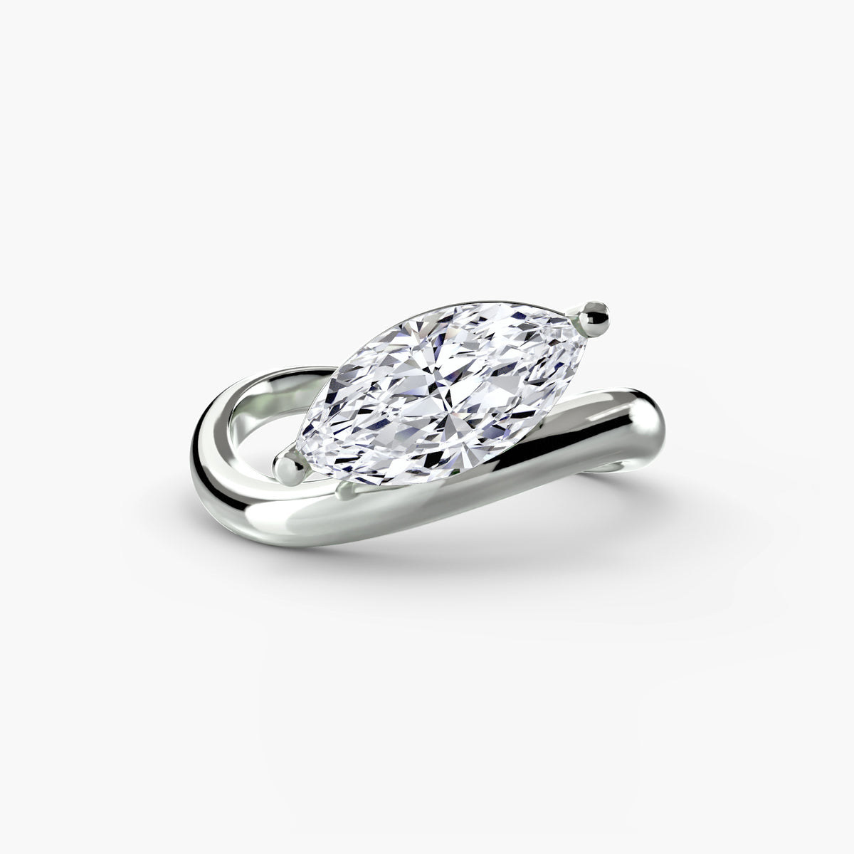 Modern bypass engagement ring – The Seine