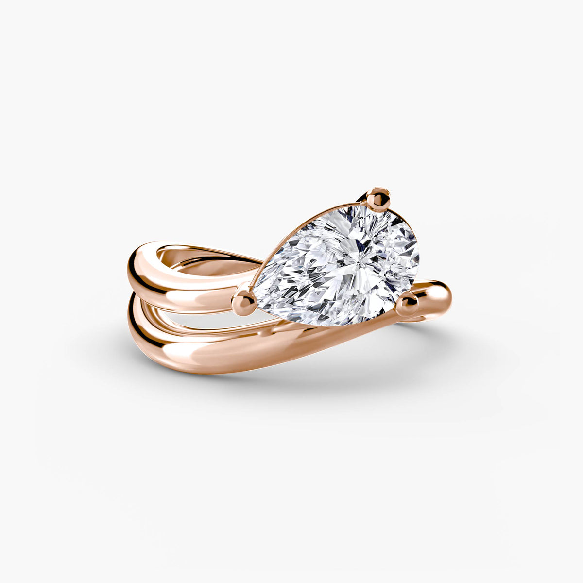 Nature-Inspired Bypass Engagement Ring – The Loire