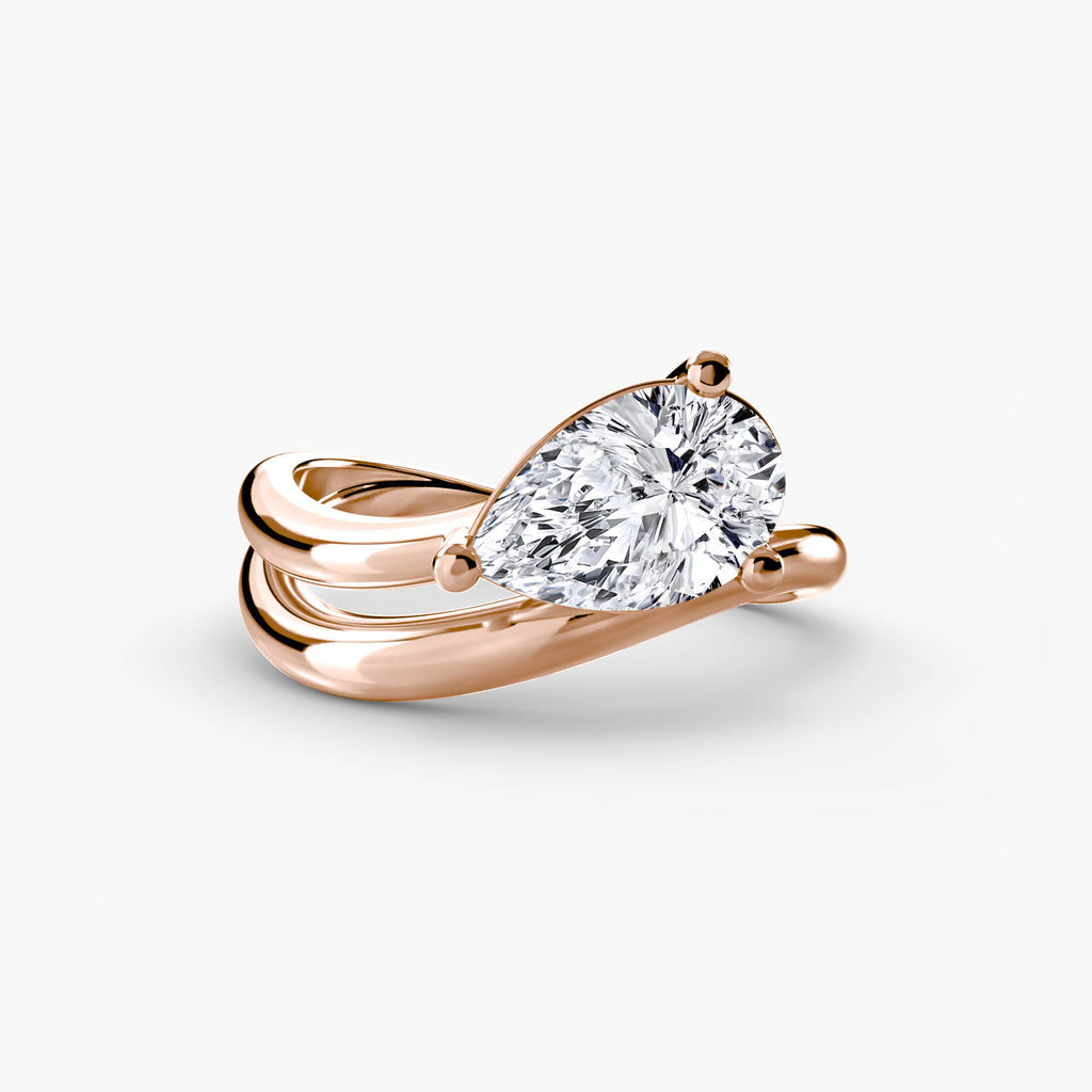 Nature-Inspired Bypass Engagement Ring – The Loire
