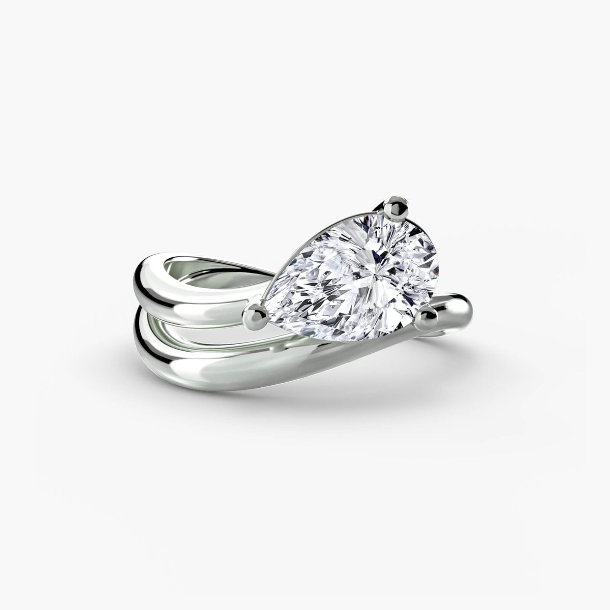 Nature-Inspired Bypass Engagement Ring – The Loire