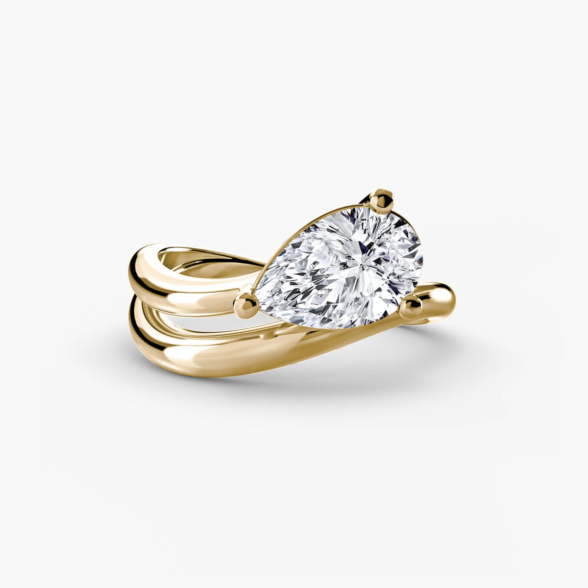 Nature-Inspired Bypass Engagement Ring – The Loire