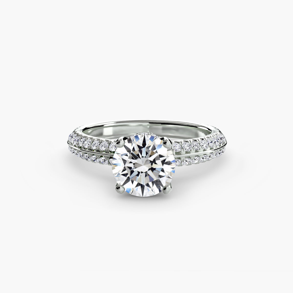 Hidden Halo Pavé Solitaire Engagement Ring – The Séraphine