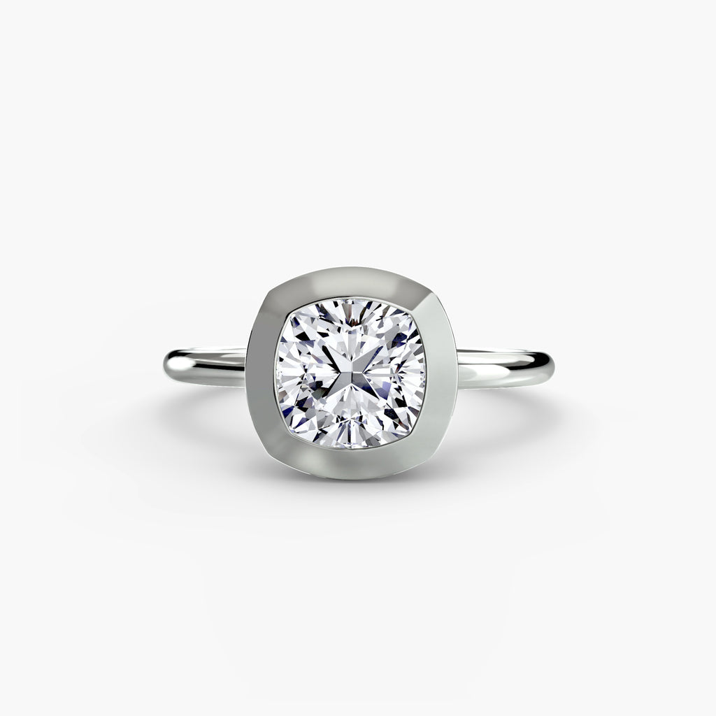 Bezel-Set Solitaire Engagement Ring – The Vivienne