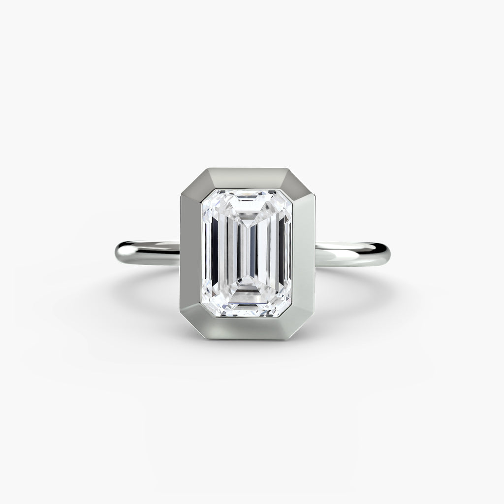 Bezel-Set Solitaire Engagement Ring – The Vivienne