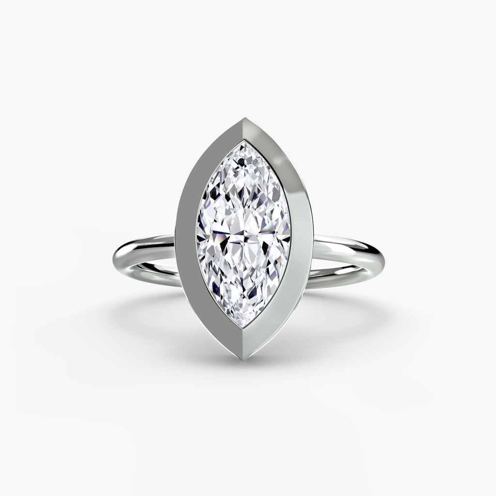 Bezel-Set Solitaire Engagement Ring – The Vivienne