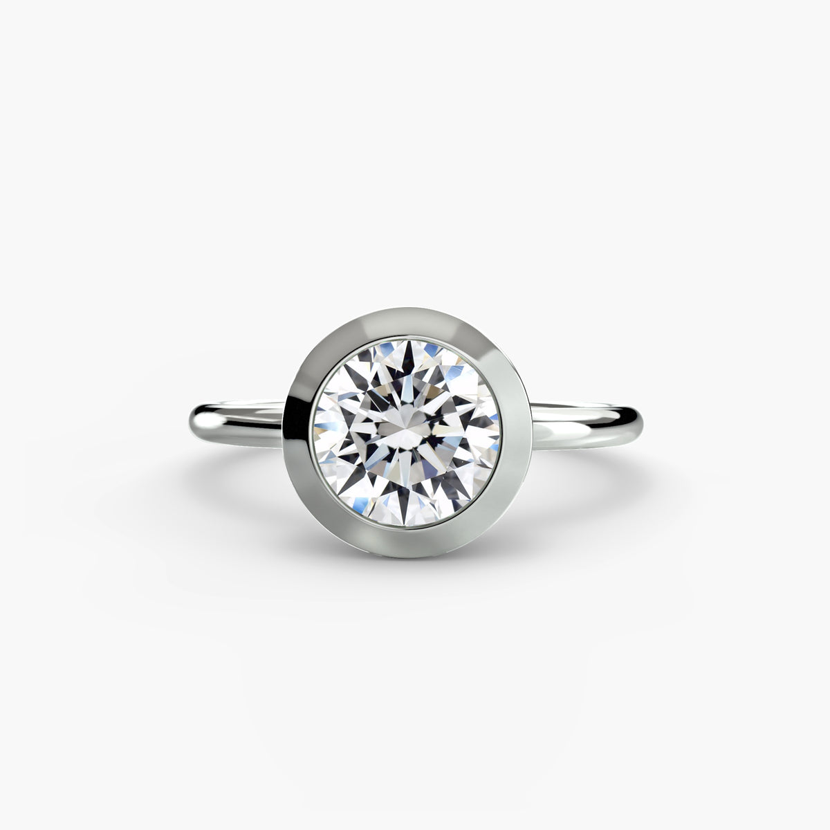 Bezel-Set Solitaire Engagement Ring – The Vivienne