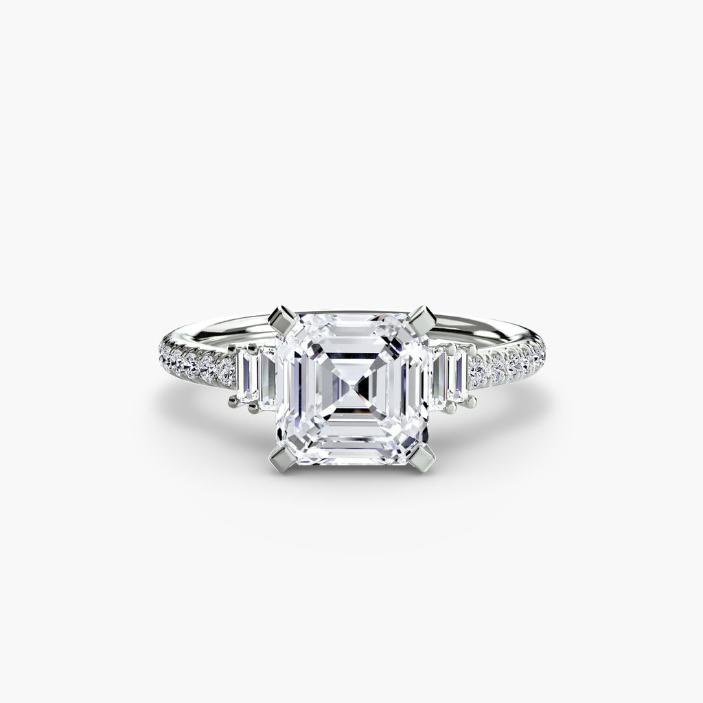 Baguette Accent Pavé Engagement Ring – The Estelle