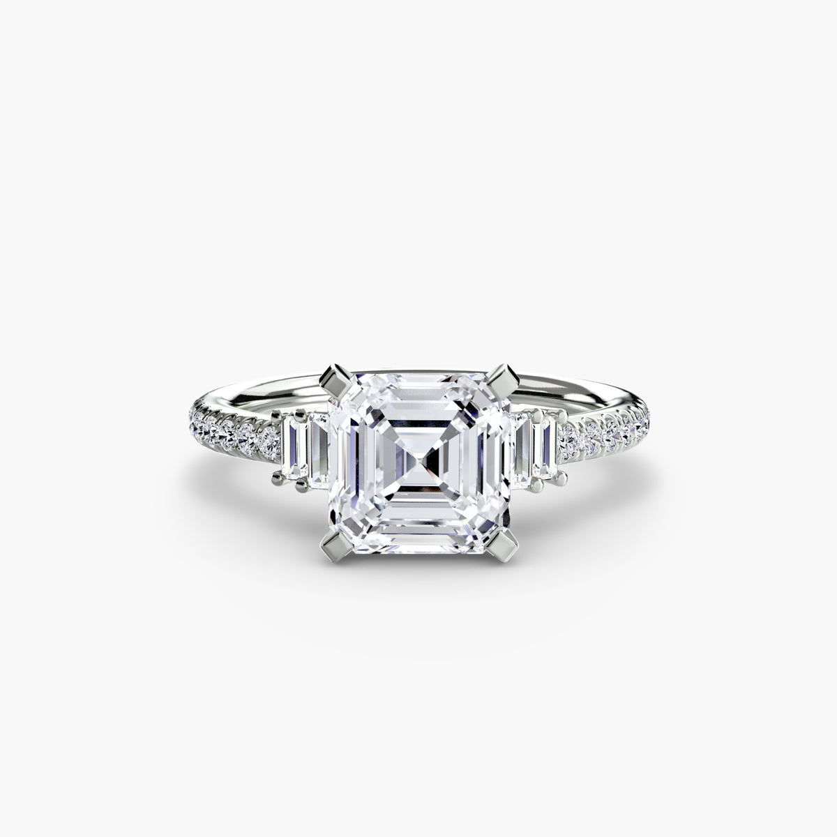 Baguette Accent Pavé Engagement Ring – The Estelle