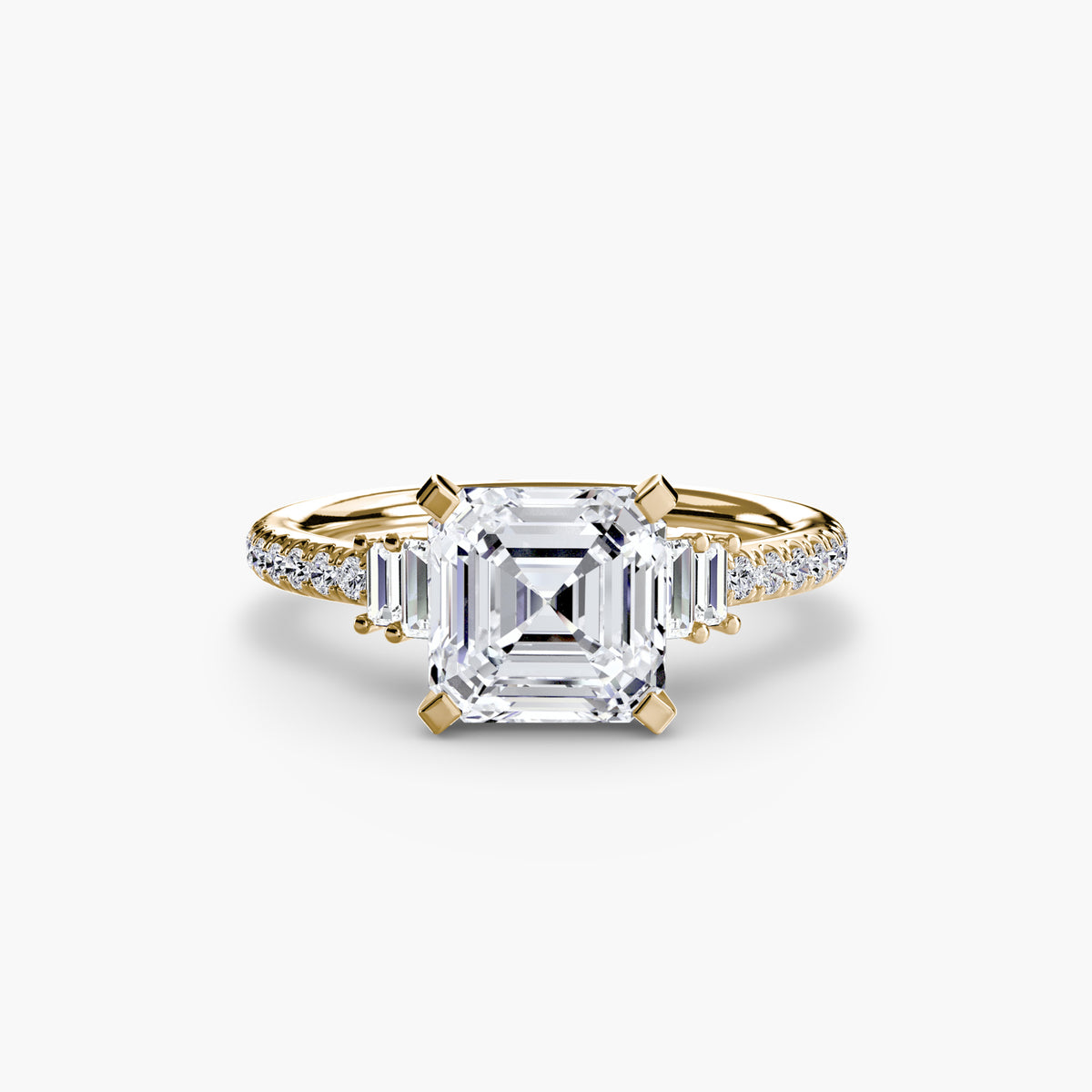 Baguette Accent Pavé Engagement Ring – The Estelle