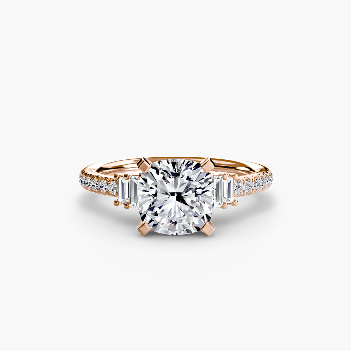 Baguette Accent Pavé Engagement Ring – The Estelle