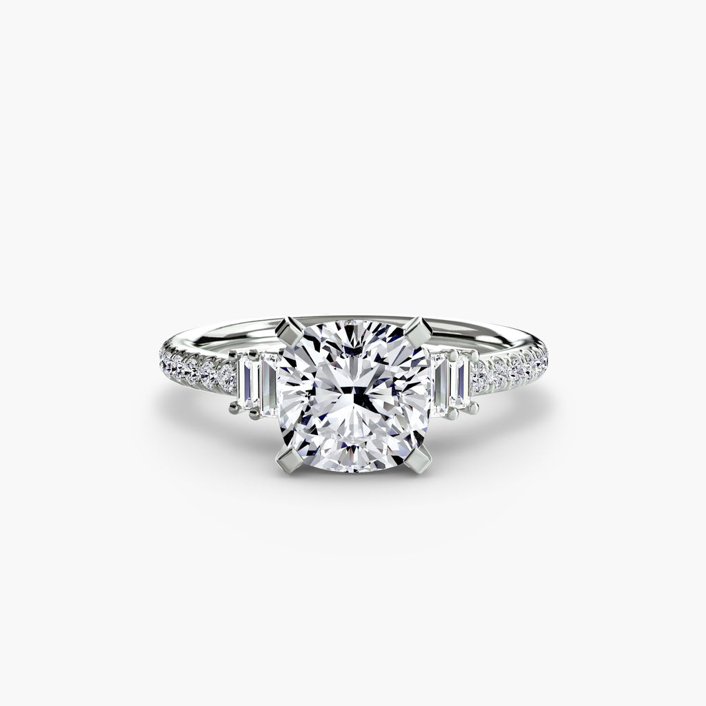 Baguette Accent Pavé Engagement Ring – The Estelle