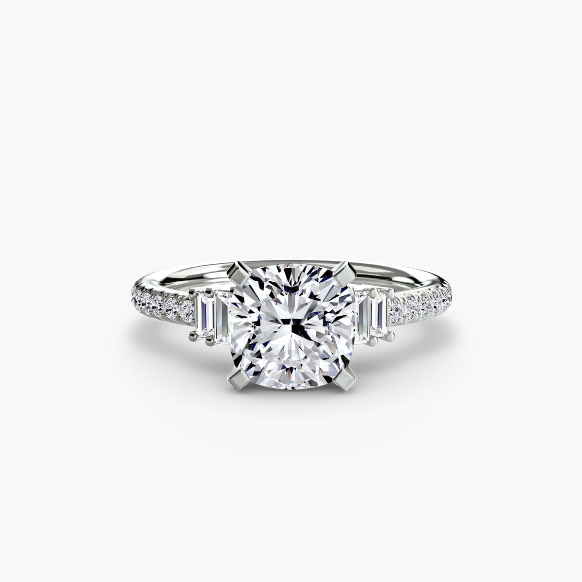 Baguette Accent Pavé Engagement Ring – The Estelle