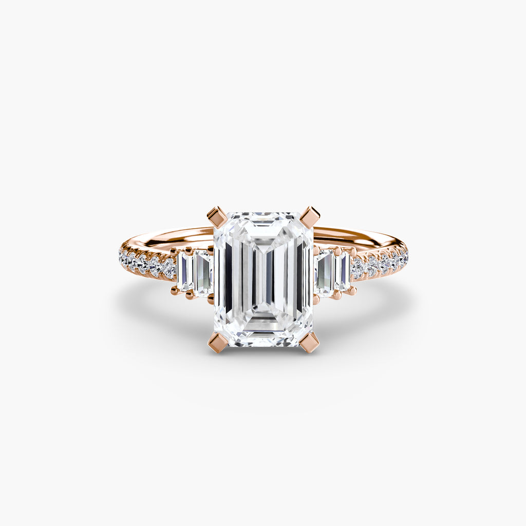 Baguette Accent Pavé Engagement Ring – The Estelle