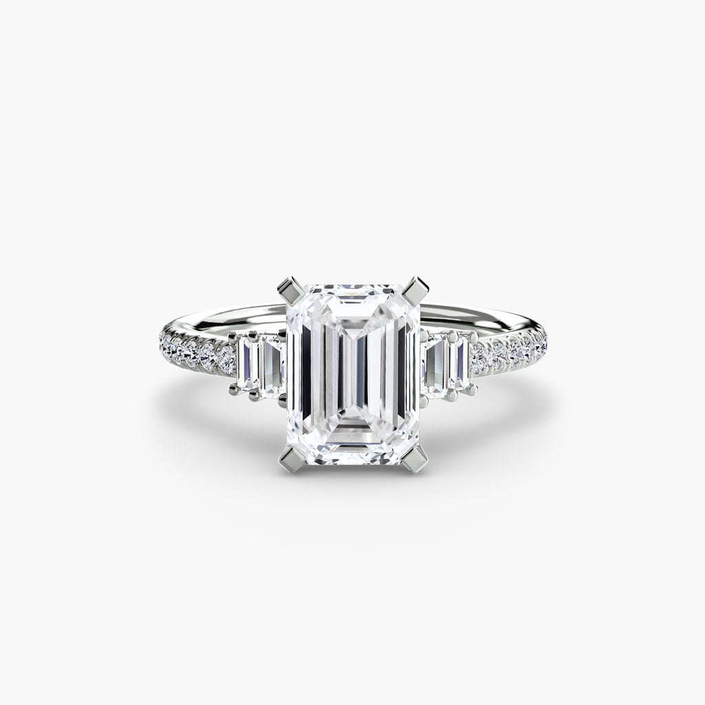 Baguette Accent Pavé Engagement Ring – The Estelle