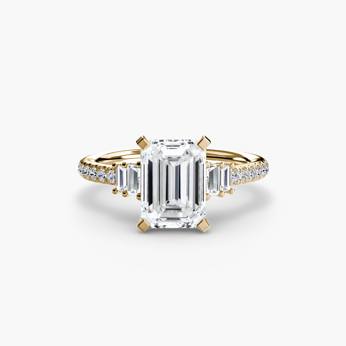 Baguette Accent Pavé Engagement Ring – The Estelle