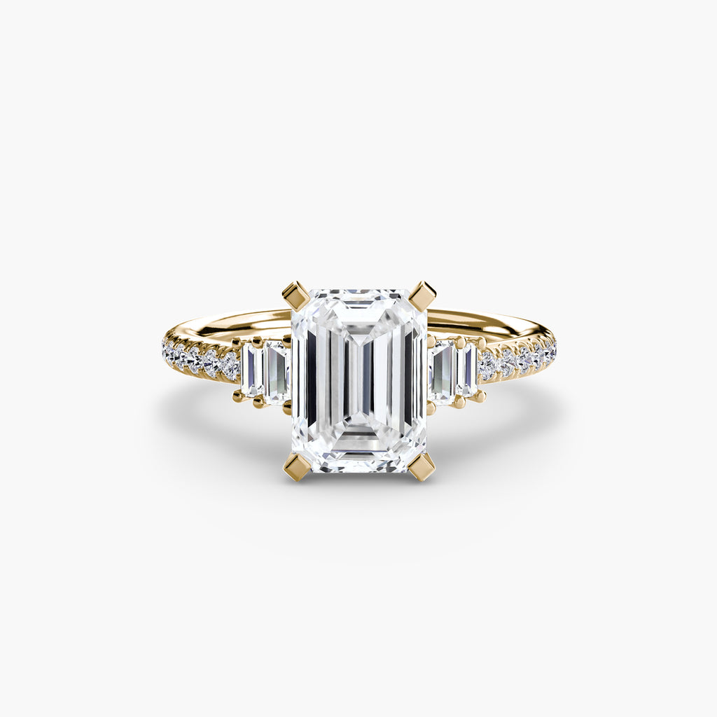 Baguette Accent Pavé Engagement Ring – The Estelle