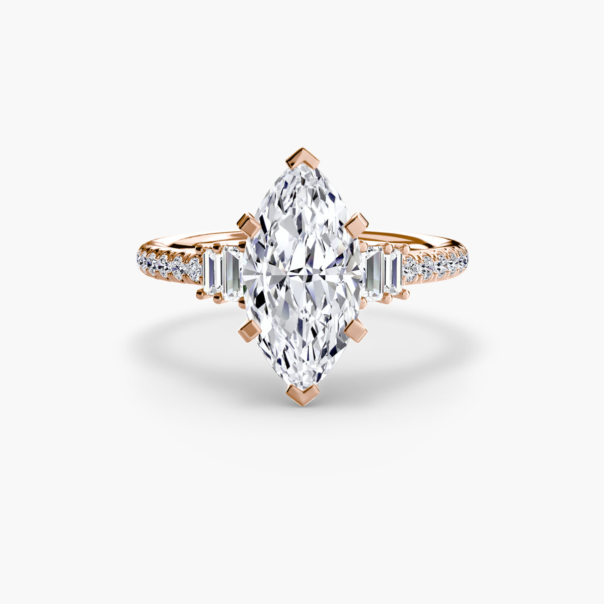 Baguette Accent Pavé Engagement Ring – The Estelle