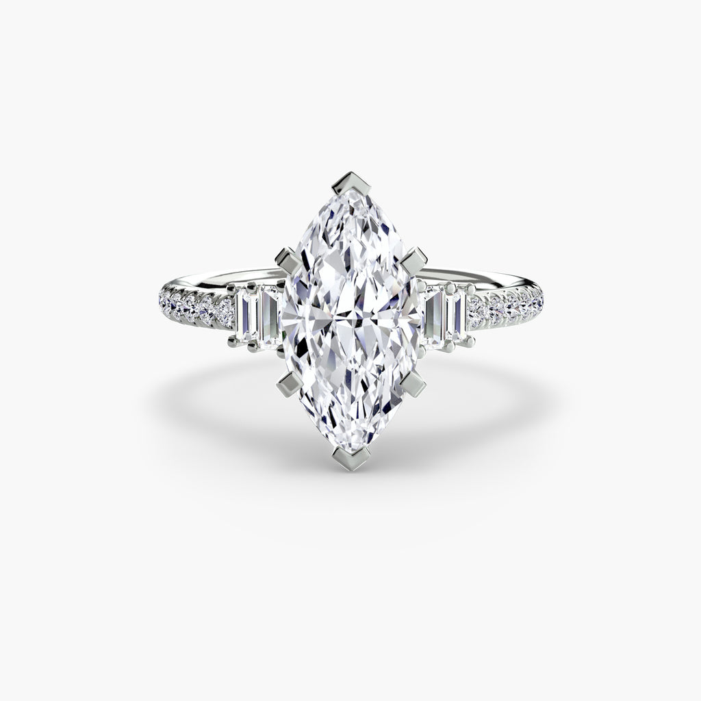 Baguette Accent Pavé Engagement Ring – The Estelle